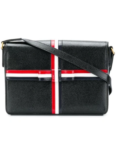 Shop Thom Browne Rwb Bow Gift-box Bag In Black
