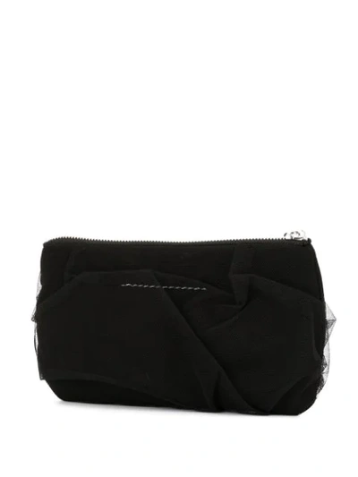 Shop Mm6 Maison Margiela Logo Clutch Bag In Black