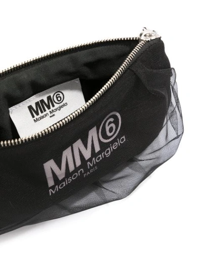 Shop Mm6 Maison Margiela Logo Clutch Bag In Black