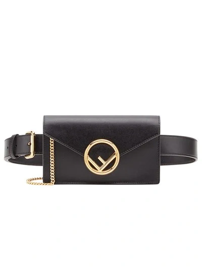 Shop Fendi Logo Belt Bag In Black