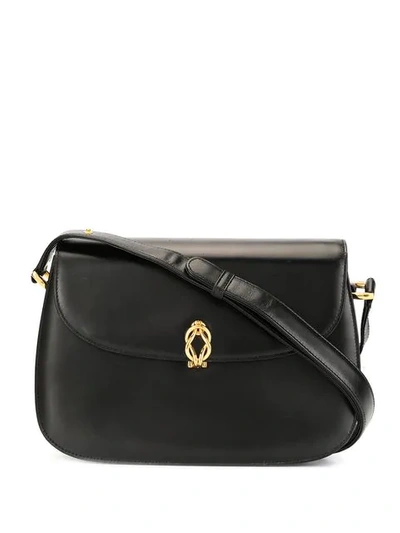 Pre-owned Gucci Twist Clasp Shoulder Bag In Black