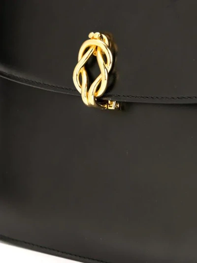 Pre-owned Gucci Twist Clasp Shoulder Bag In Black