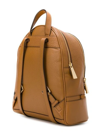 Shop Michael Michael Kors Logo Backpack In Brown