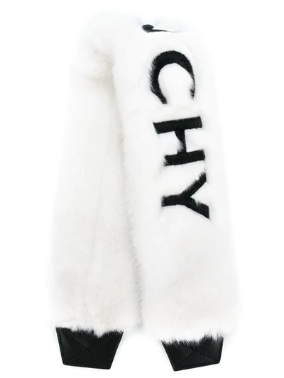 Shop Givenchy Furry Logo Back Strap In White