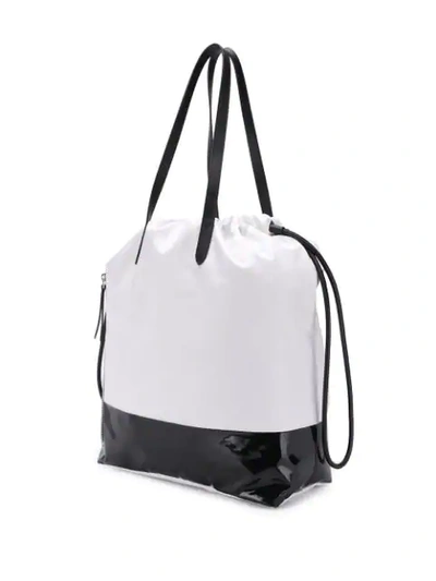 Shop Moncler Logo Tote Bag In White