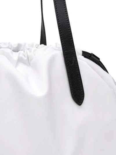 Shop Moncler Logo Tote Bag In White