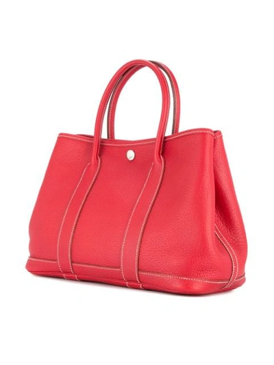 Pre-owned Hermes 2008 Garden Party Tpm Mini Bag In Red
