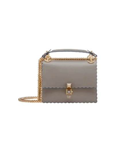 Shop Fendi Kan I Small Shoulder Bag In Grey