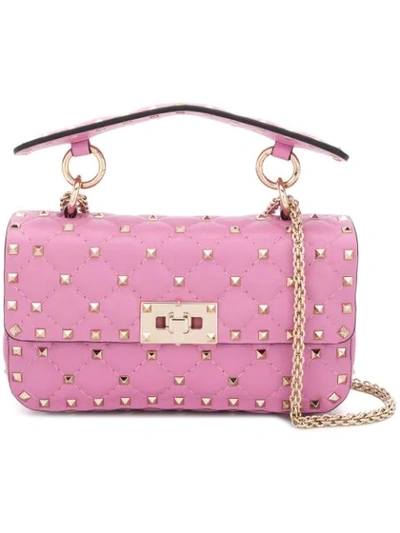 Shop Valentino Rockstud Small Shoulder Bag In Pink