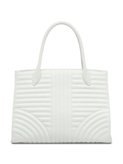 Shop Prada Diagramme Tote Bag In White