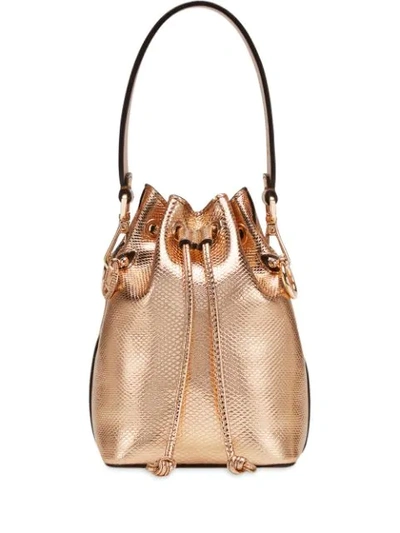 Shop Fendi Mini Mon Tresor Bucket Bag In Gold
