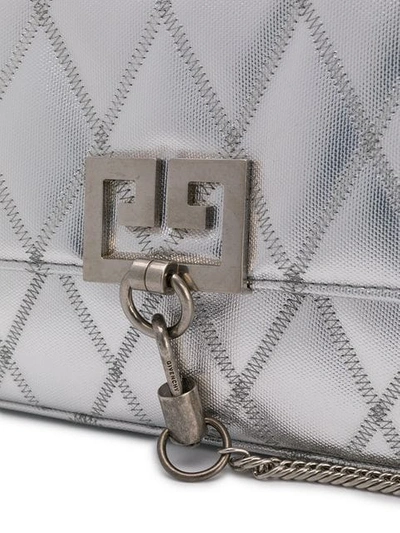 Shop Givenchy Quilted Charm Shoulder Bag In Silver