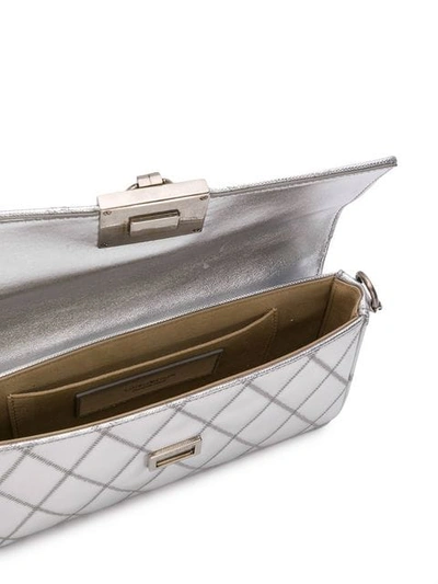 Shop Givenchy Quilted Charm Shoulder Bag In Silver