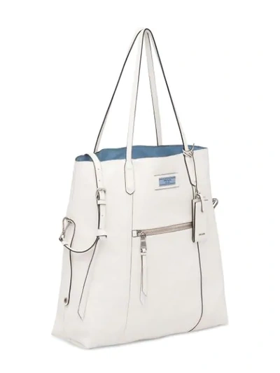 Shop Prada 'etiquette' Handtasche In F0scc White/astral Blue