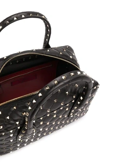 Shop Valentino 'rockstud' Handtasche Mit Henkel In Black