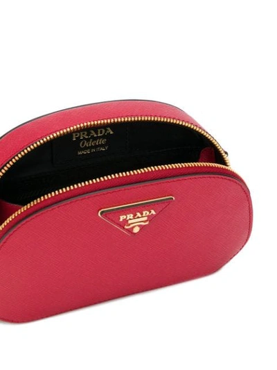 Shop Prada Odette Mini Shoulder Bag In Red