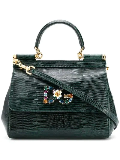 Shop Dolce & Gabbana Small Sicily Bag In Green