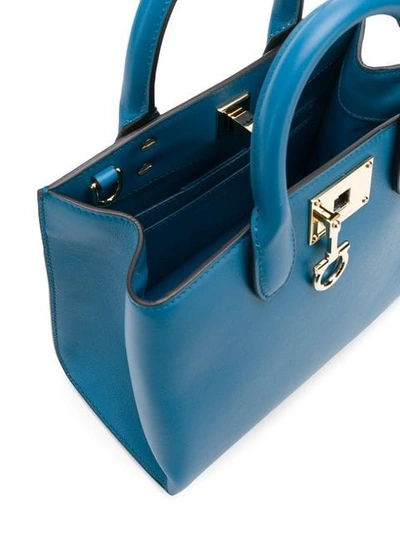 Shop Ferragamo Studio Bag In Blue