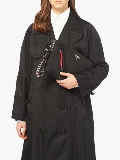 Shop Prada Logo-embellished Clutch Bag In Black