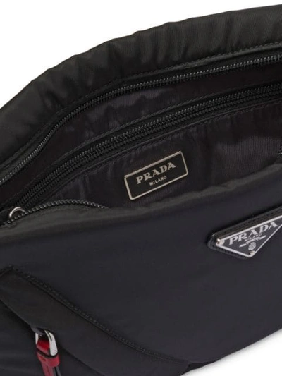 Shop Prada Logo-embellished Clutch Bag In Black