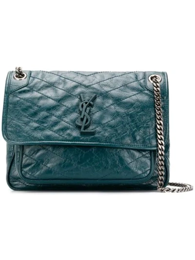 Shop Saint Laurent Niki Monogramme Shoulder Bag In 4016 Dark Turquoise