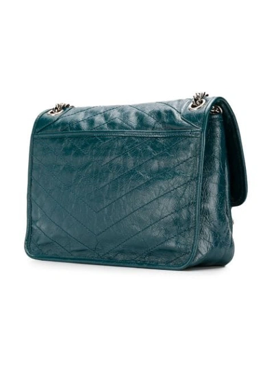 Shop Saint Laurent Niki Monogramme Shoulder Bag In 4016 Dark Turquoise