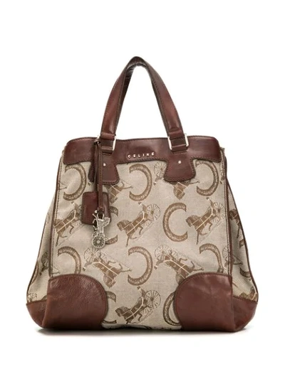 Pre-owned Celine  Horse Carriage Pattern Tote In Brown