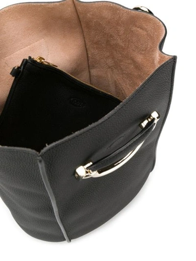 Shop Tod's Tt Ring Bucket Bag In Black