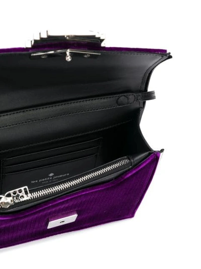 Shop Les Petits Joueurs Panda Embellished Crossbody Bag - Purple