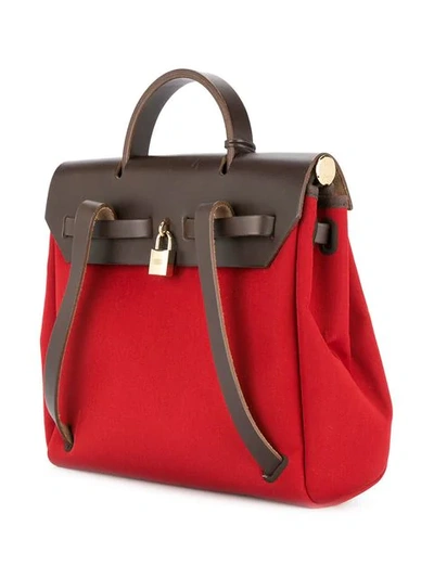 Pre-owned Hermes 2004  Her Bag Ado Pm 2 In 1 Backpack Bag In Red