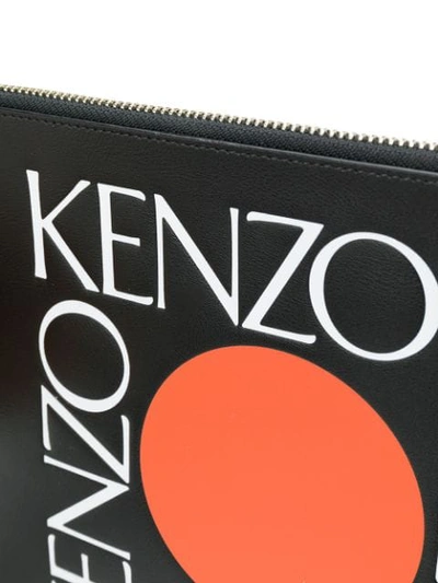 Shop Kenzo Printed Logo Clutch In Black