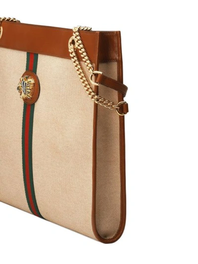 Shop Gucci Rajah Large Tote In Neutrals