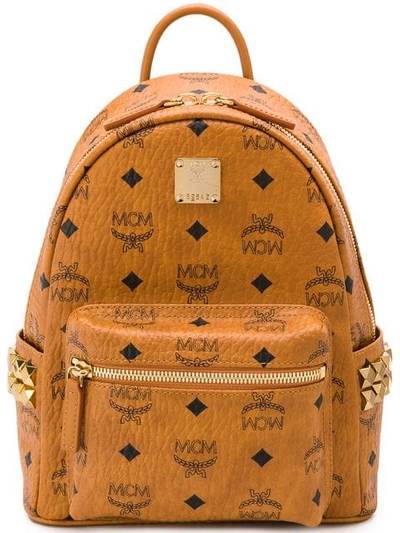 Shop Mcm Stark Classic Backpack In Co001 Cognac