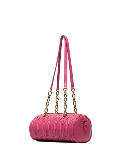 Shop Miu Miu Zylinderförmige Matelassé-schultertasche In Pink