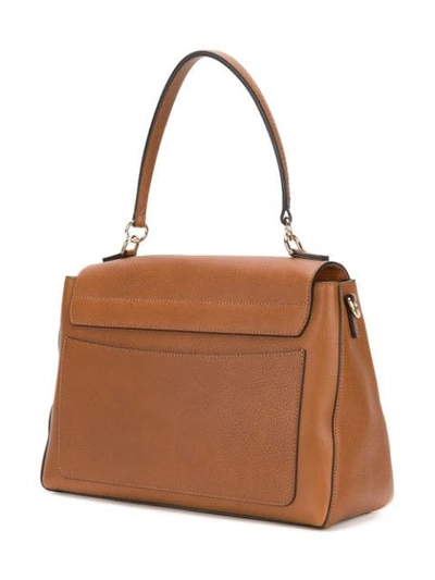 Shop Chloé Faye Leather Shoulder Bag In Brown