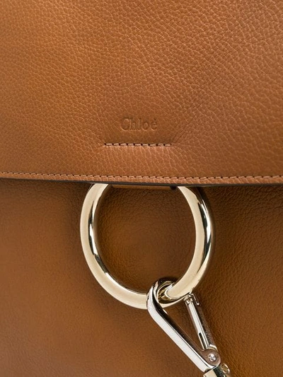 Shop Chloé Faye Leather Shoulder Bag In Brown
