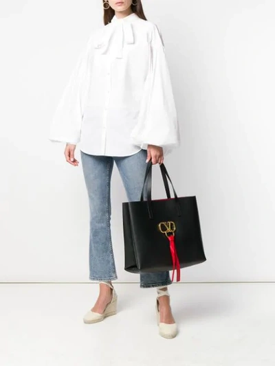 VALENTINO VALENTINO GARAVANI LOGO TOTE BAG - 黑色