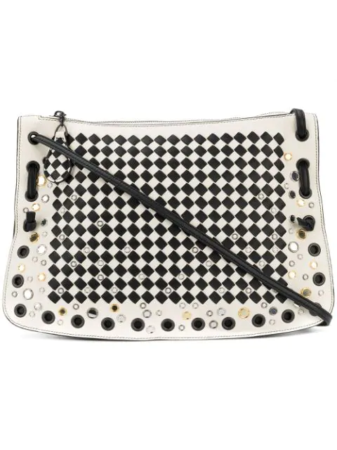 checkered messenger bag