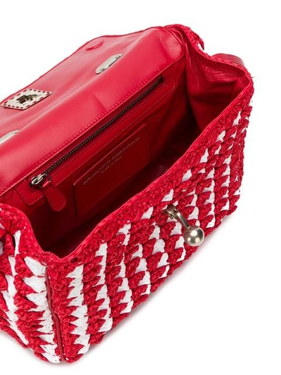 Shop Ermanno Scervino Woven Style Tote Bag In Red