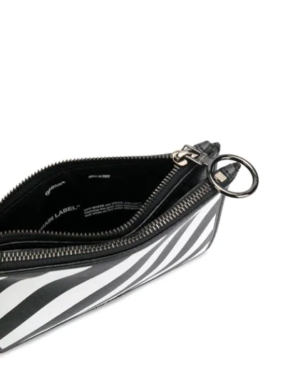 Shop Off-white Diagonal Stripe Zipped Pouch In Black