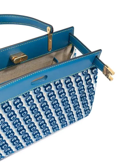 Shop Tory Burch Lee Radziwill Small Satchel In Blue