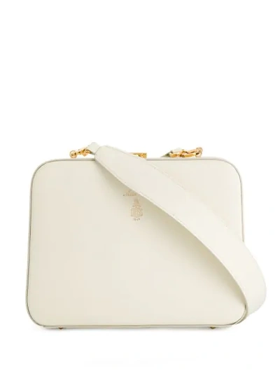 Shop Mark Cross Grace Mini Box Bag In White