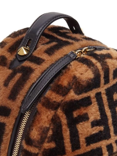 Shop Fendi Ff Mini Backpack In Brown