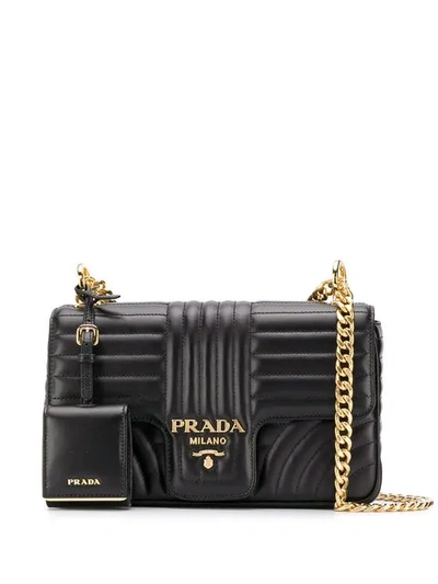 Shop Prada Diagramme Shoulder Bag In Black