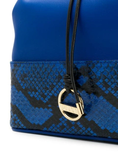 Shop Emilio Pucci Blue Elaphe Bonita Bucket Bag