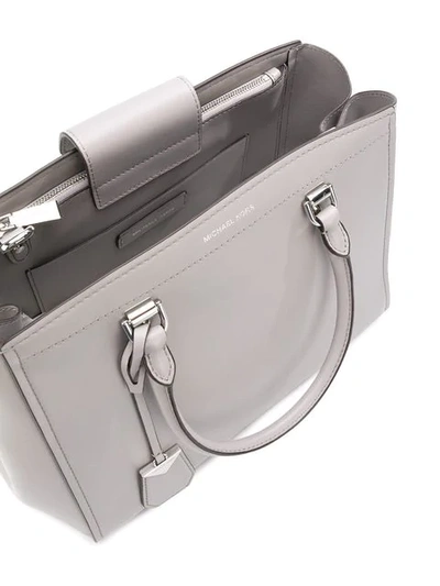 Shop Michael Michael Kors Large Benning Tote Bag In Grey