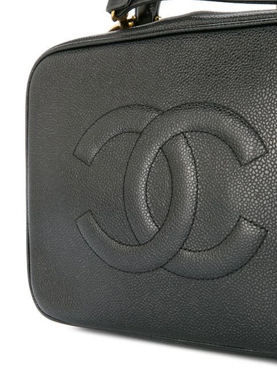 Pre-owned Chanel 1996-1997 2way Cosmetic Vanity Hand Bag In Black