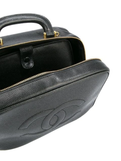 Pre-owned Chanel 1996-1997 2way Cosmetic Vanity Hand Bag In Black