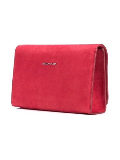 Shop Philipp Plein Skull Motif Clutch In Red