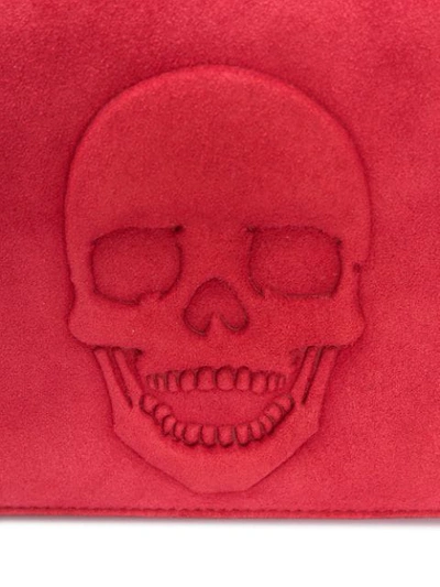 Shop Philipp Plein Skull Motif Clutch In Red